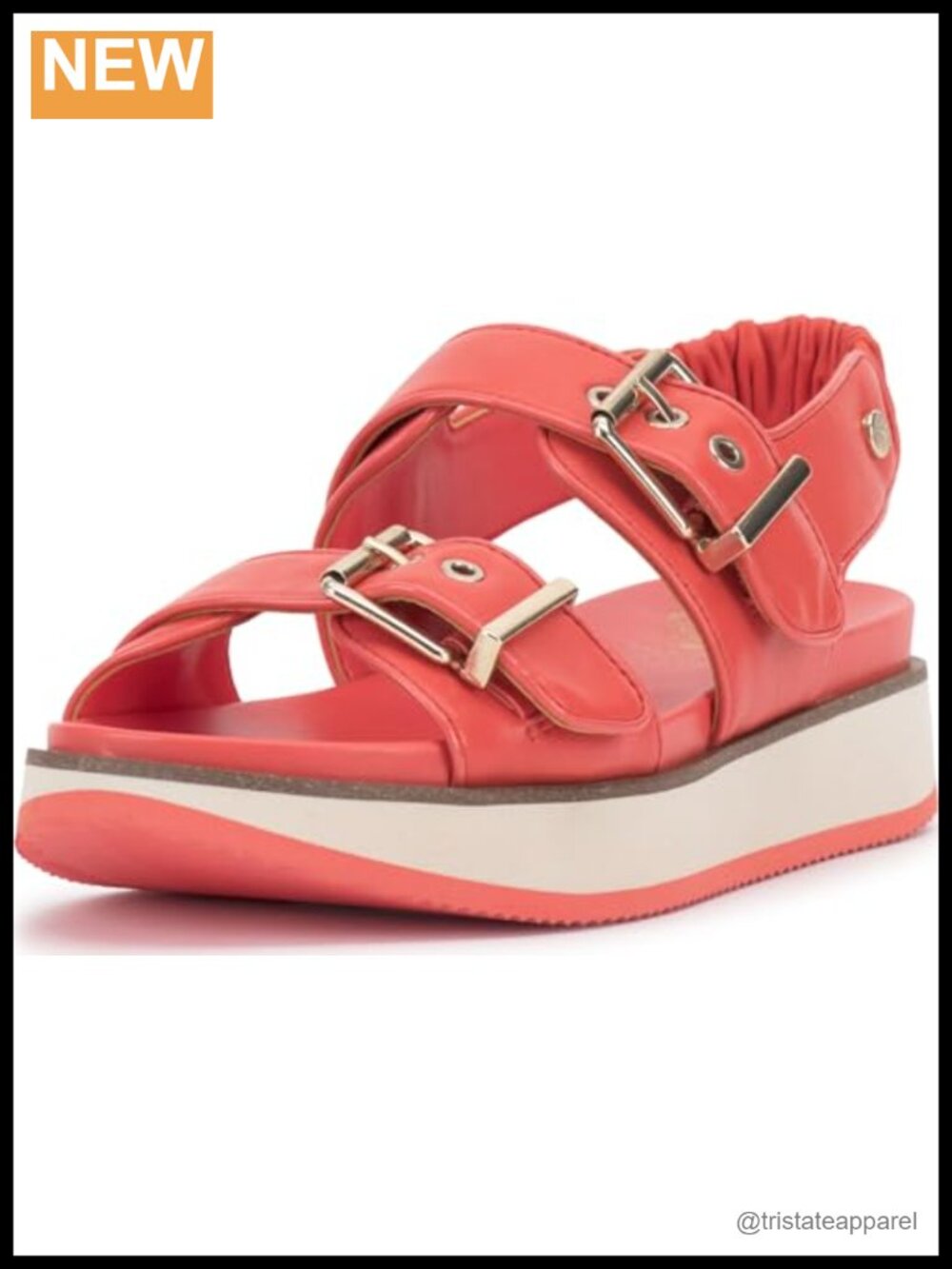 Leather Slingback Platform Sandals Adjustable Buckle Casual Dress